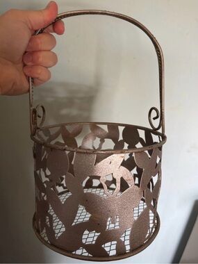 Metal Floral Cutout Basket